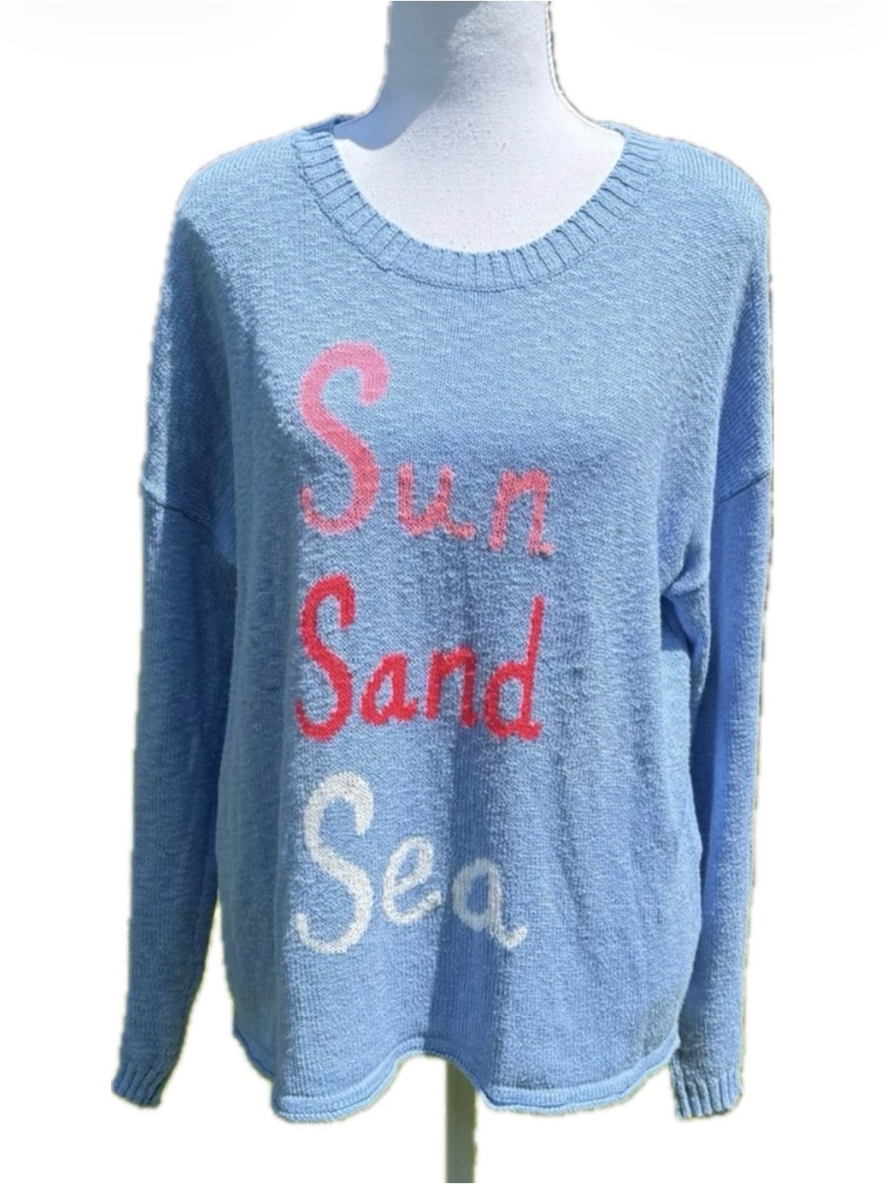 Lilly Pulitzer EUC Pippy Sweater Sun Sand Sea Intarsia Medium Coastal - Picture 2 of 9